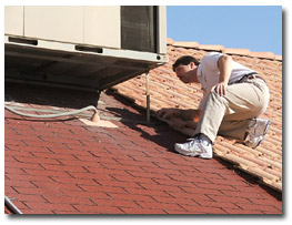 Man Inspecting Roof